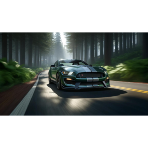 2017 Green GT350 in the woods